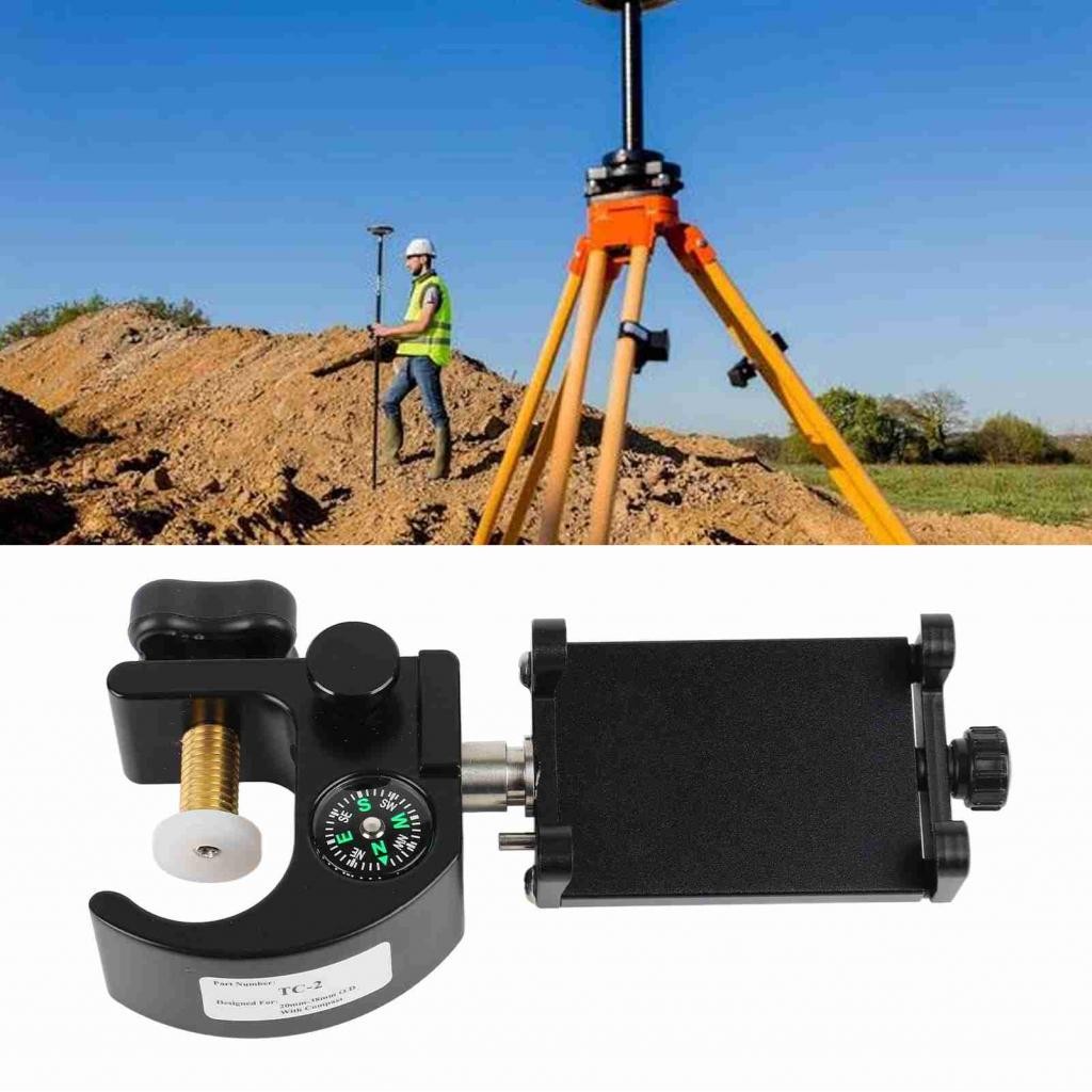 ที่หนีบเสาเก็บข้อมูลพร้อมเข็มทิศและที่วางโทรศัพท์ GPS RTK แบบพกพาอเนกประสงค์