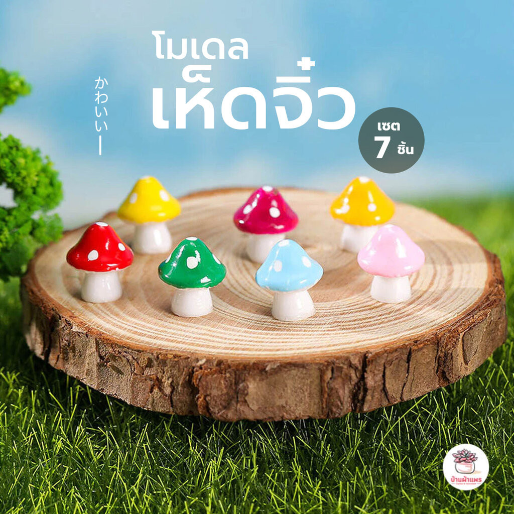 เห็ดจิ๋ว [ เซต 7 ชิ้น ] ตุ๊กตาจิ๋ว โมเดลจิ๋ว แต่งสวน ตุ๊กตาแต่งสวนจิ๋ว ตุ๊กตาจัดสวนถาด