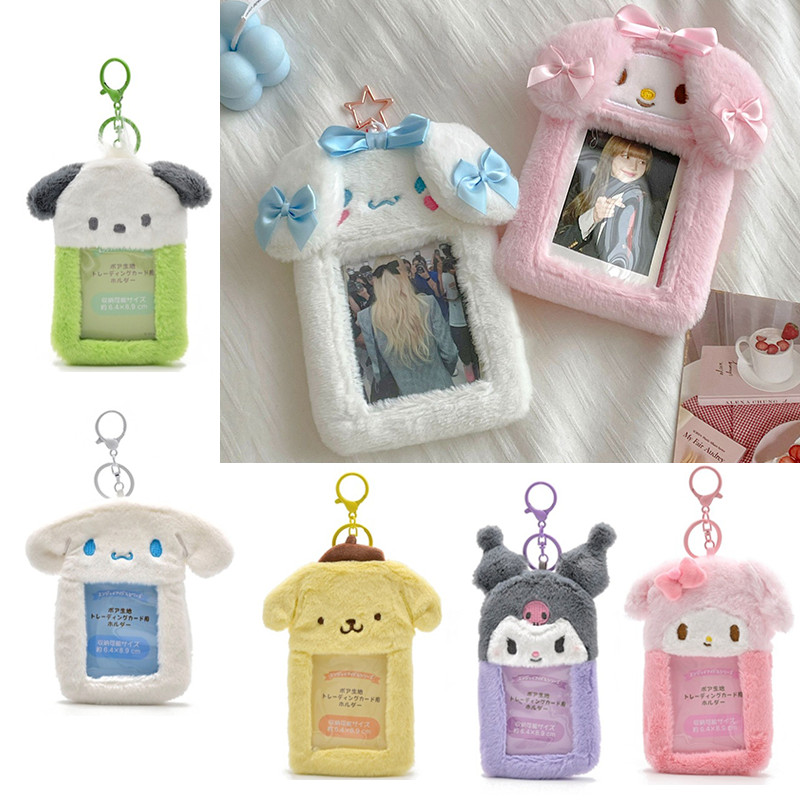 นักเรียน Sanrio Card Case Cinnamoroll Melody Card Case Sanrio Series Kuromi Hello Kitty Pochacco ชื่อแท็กนักเรียนฝาครอบป้องกัน Idol Card Holder เด็กของขวัญ