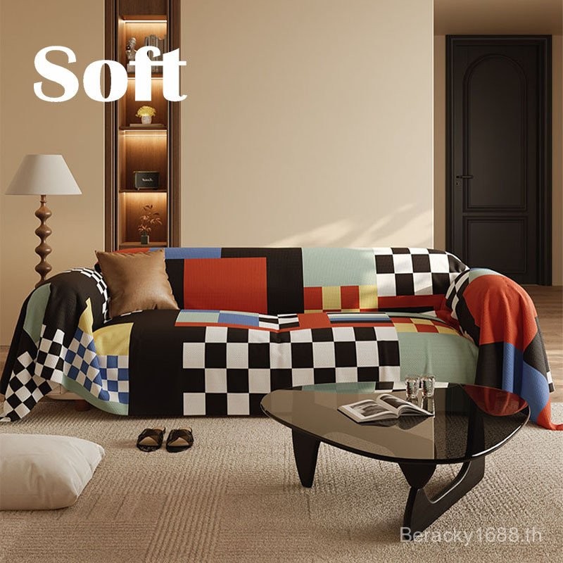 ♥♥กรุงเทพมหานครที่ดีที่สุด♥♥Bauhaus ผ้าเช็ดโซฟาลายสก๊อตสไตล์อเมริกันย้อนยุคผ้าห่มคลุมกันฝุ่นสำหรับห้องนั่งเล่นผ้าคลุมโซฟาระดับไฮเอนด์แบบตรงใช้ได้ทั้งสี่ฤดูกาล♥♥ ราคา ถูกที่สุด ดีลบีเคเค แกลเลอรีภาพที่ 2