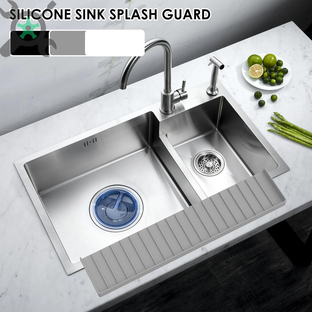 Sink Edge Protector ซิลิโคน Sink Splash Guards Nonslip Sink Edge Cover Cuttable Sink Counter Protect