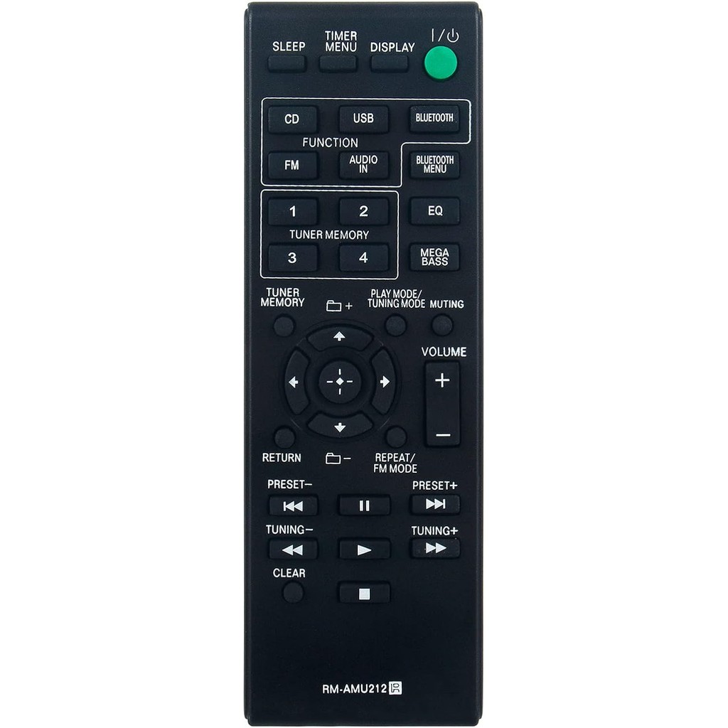 RM-AMU212 เปลี่ยนรีโมทคอนโทรล Commander Fit สําหรับ Sony Hi-Fi ระบบ CMT-X3CD CMTX3CD CMT-SBT20 MTSTBT20 HCD-SBT20 HCDSBT20 SS-SBT20BT20