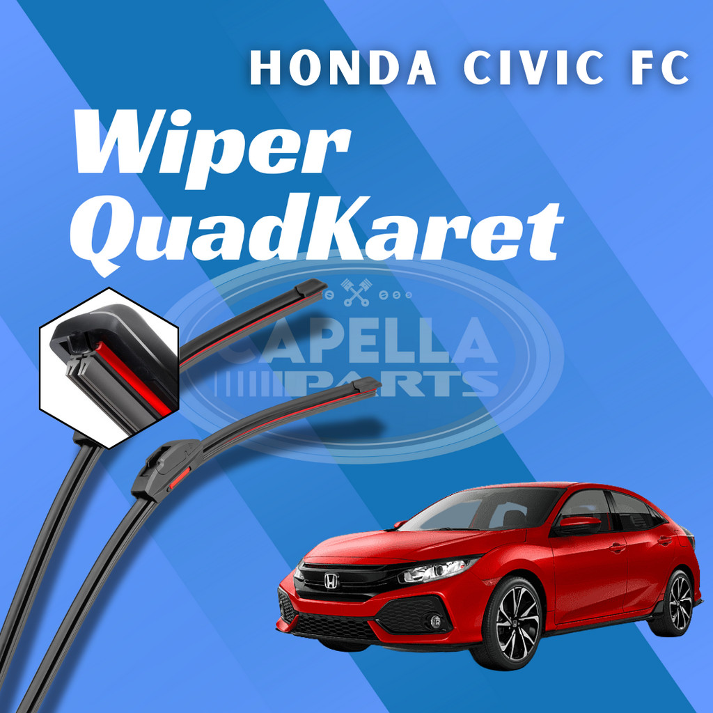Honda Civic FC Frameless Quad Blade Wiper 4 ชั้นใบมีดยาง 1 ชุดซ้ายและขวาไม่มีกรอบเหล็ก W601