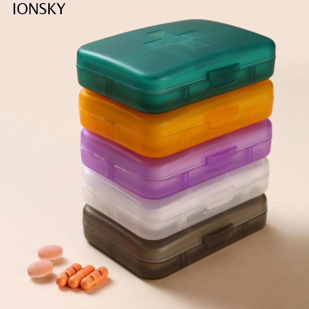 Ionsky Travel Pill Case, กันน้ํากันฝุ่น Mini กล่องยา, ขนาดเล็กหลายกริดทนทานคอนเทนเนอร์ Pill Container Organizer Travel