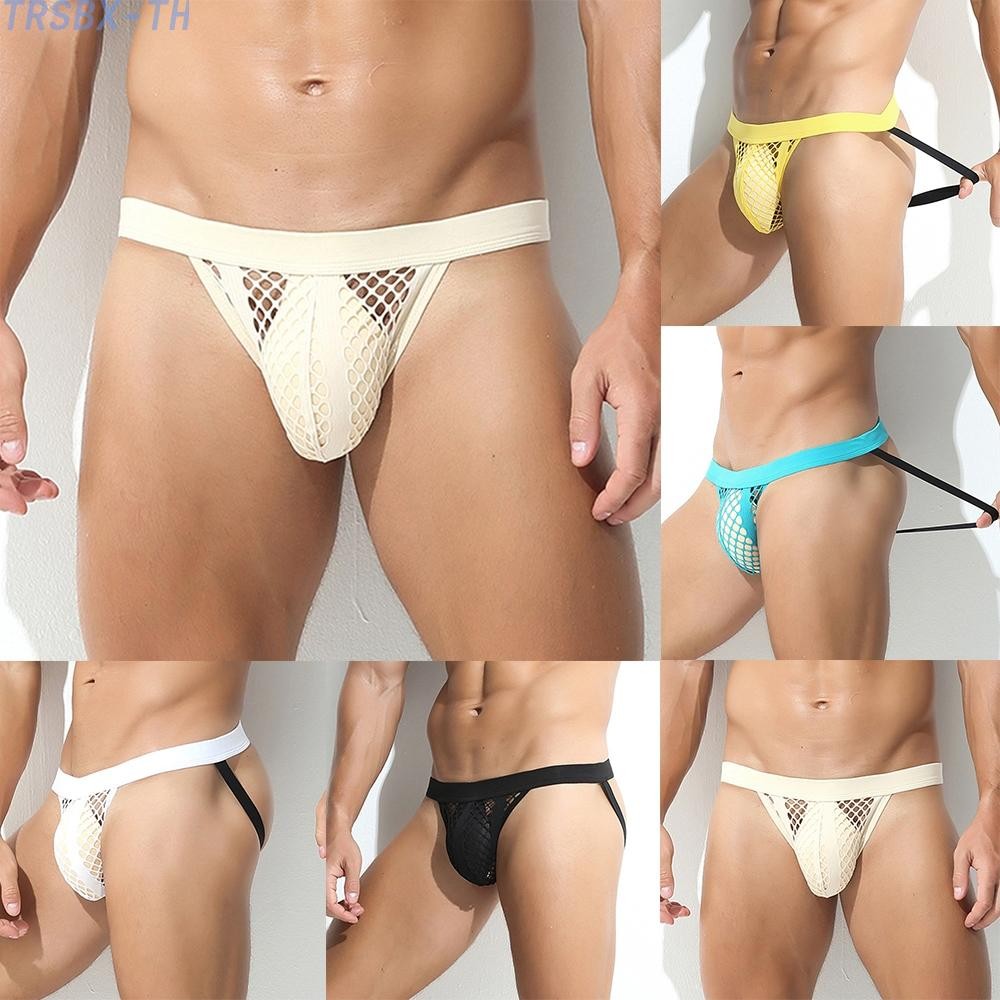 BIG DISCOUNTS Mens Mesh Briefs S ~ XL Thong Backless Breathable Briefs Mesh See-through[TRSBX-TH]