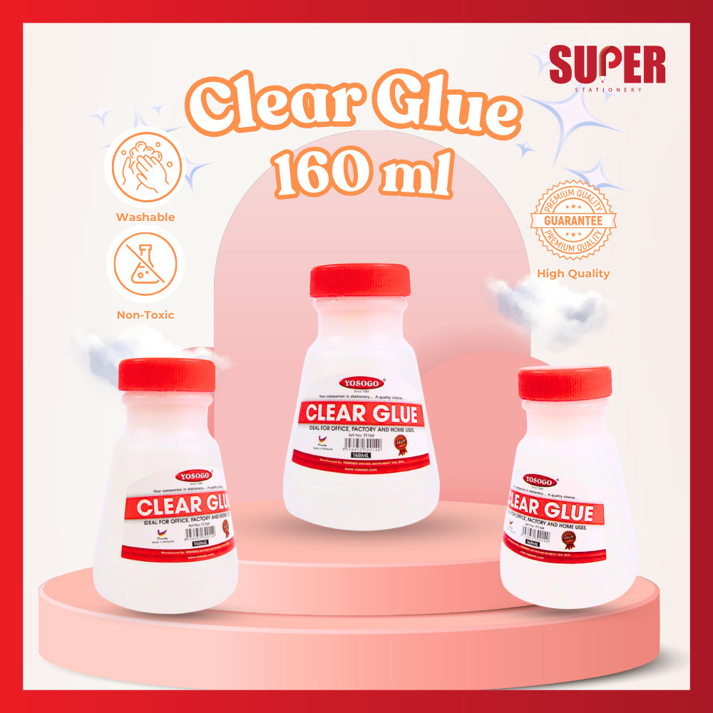 [เครื่องเขียนสุดๆ] YOSOGO 160 ML Gam Pelekat Clear Glue กาวใส กาวโพลีกาว Adhensive PVA