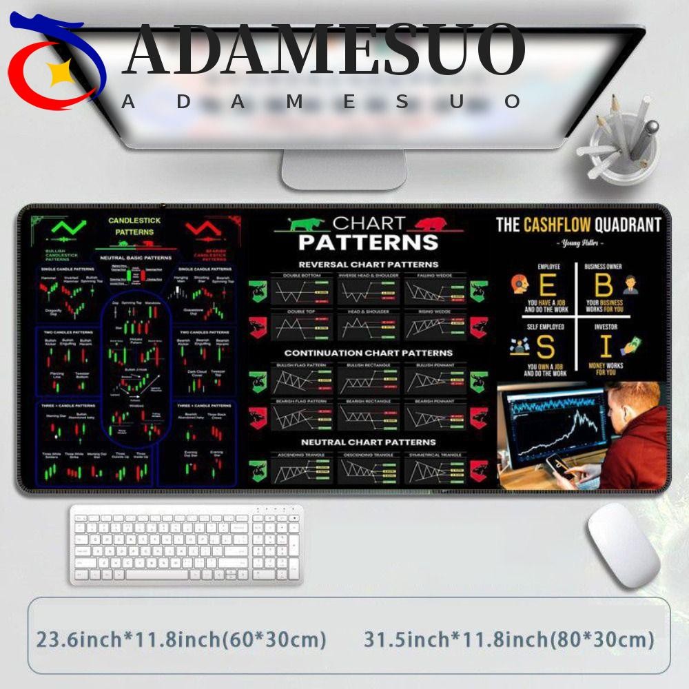 Adamesuo รูปแบบแผนภูมิแผ่นรองเมาส์,ตลาดสต็อกรูปแบบแผนภูมิที่มีประสิทธิภาพ Trader โต๊ะ Pad, ง่ายเรียบโต๊ะ Protector นักลงทุนของขวัญเชิงเทียนรูปแบบ Art แผ่นรองเมาส์แล็ปท็อปแผ่น