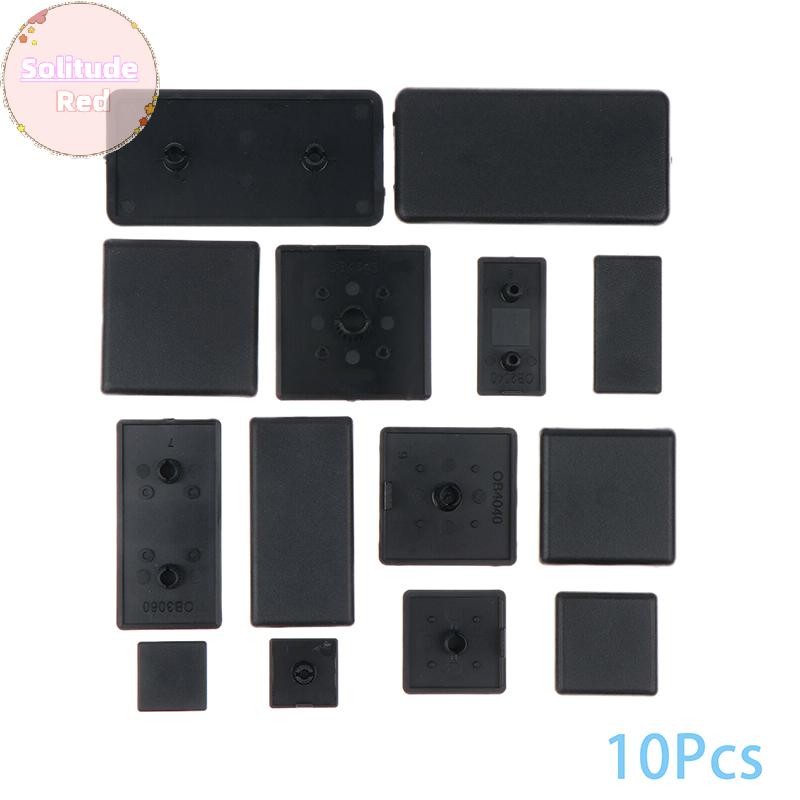 Solitudered 10 ชิ้น 2020 3030 3060 4040 4080 4545 พลาสติกฝาครอบปลายแผ่นสีดําสําหรับ EU อลูมิเนียมโปรไฟล์ TH