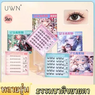 ซีรีส์ 12 ราศี ขนตาปลอม3D ไม่ต้องใช้กาว มีกาวในตัว เหมาะสำหรับมือใหม่ ติดทน 30/36 ช่อ/กล่อง ใช้ซ้ำได้