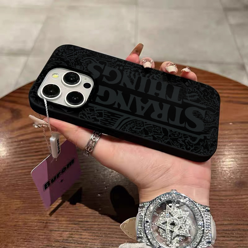 พร้อมส่ง❤️เคสไอโฟน11 เปลือกซิลิโคน กันตก Stranger Things Black Case For iPhone 16 Pro Max 12 13 14 15 16 Pro 7+ 8Plus