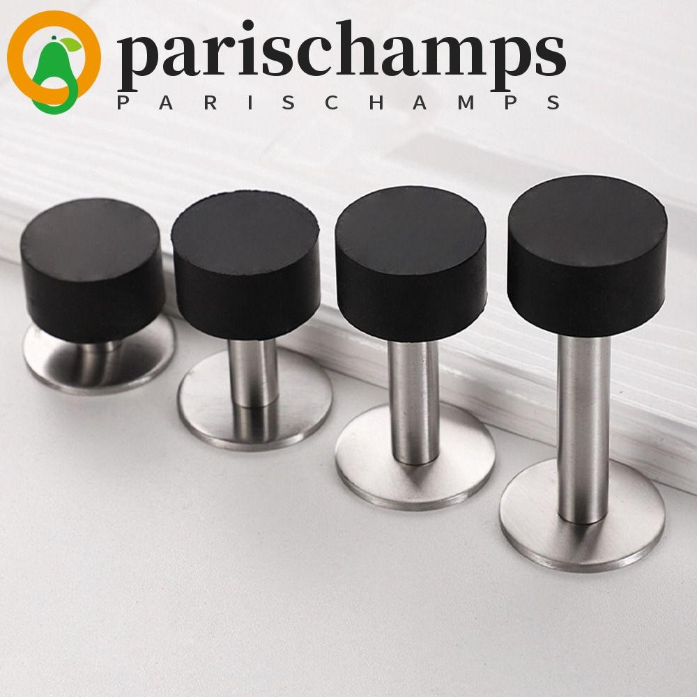 PARISCHAMPS ที่กั้นประตู Anti-collision ยางสีดําฮาร์ดแวร์ประตู Shock Absorbent Safety Dampening Heavy Duty Non-Punch ประตู Touch
