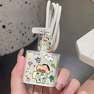 Crayon Shin chan Apple Charger ฝาครอบป้องกัน 20w สายเคเบิลข้อมูล Anti Break เหมาะสําหรับ iPhone 13/14/15/16