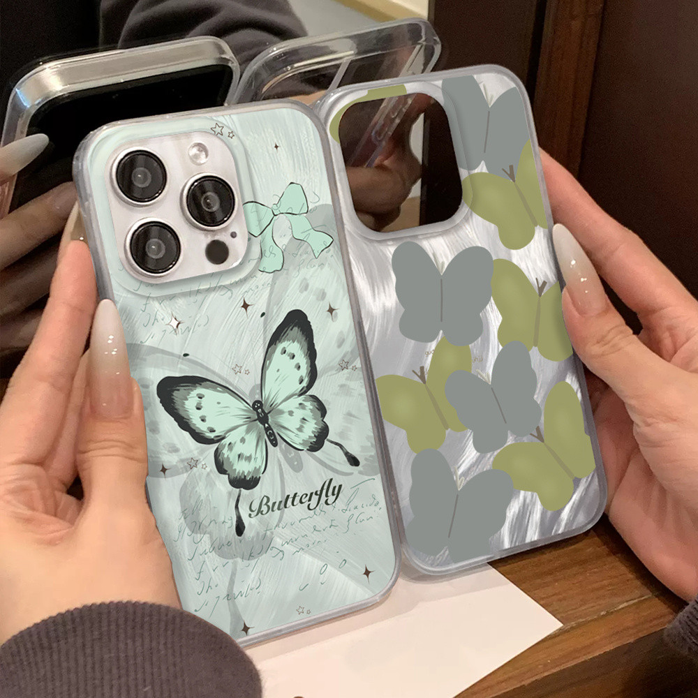 RStacked Blue และ Green Butterflaies IMD สําหรับ Infinix Hot 50 Hot50Pro สมาร์ท 9 หมายเหตุ 40Pro Hot