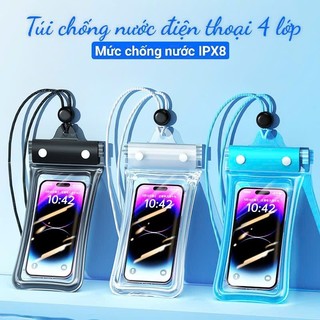 Túi Đựng Điện Thoại Chống Nước 4 Lớp Cao Cấp, Chống Bụi Bẩn, Chuẩn IPX8, Độ Bền Cao, Phù Hợp Đi Bơi, Lặn Biển An Toàn