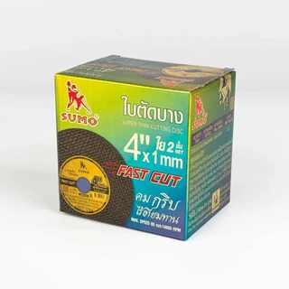 ใบตัดเหล็ก 4 นิ้ว SUMO ใบละ 8.- sumo fast cut ตัดเหล็ก ตัดสแตนเลส สีทอง ใบตัดบาง ใบตัดสแตนเลส แผ่นตัด fastcut OIL8448