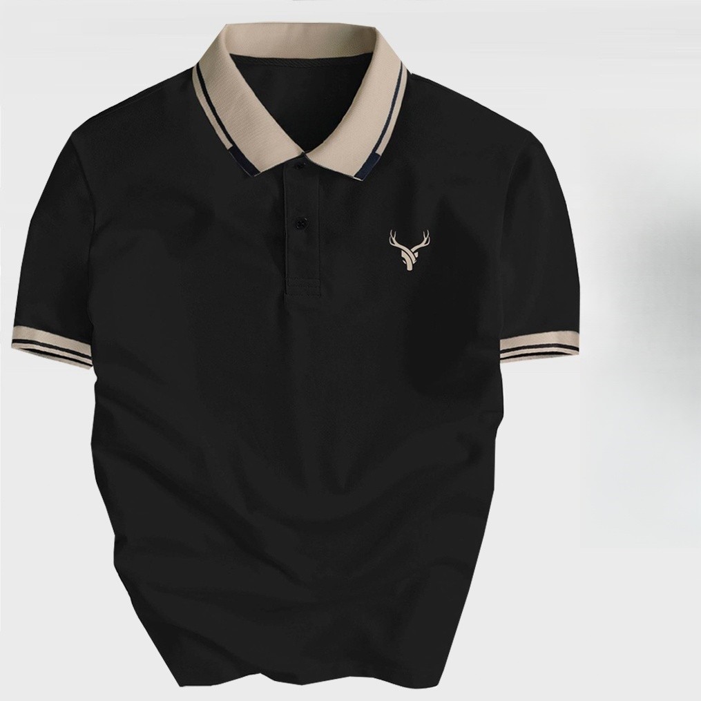 Chaistyle - เสื้อโปโลผู้ชาย หลวม เสื้อแฟชั่น ใส่สบาย สีต่อ เรียบง่าย แมทช์ลุคง่าย