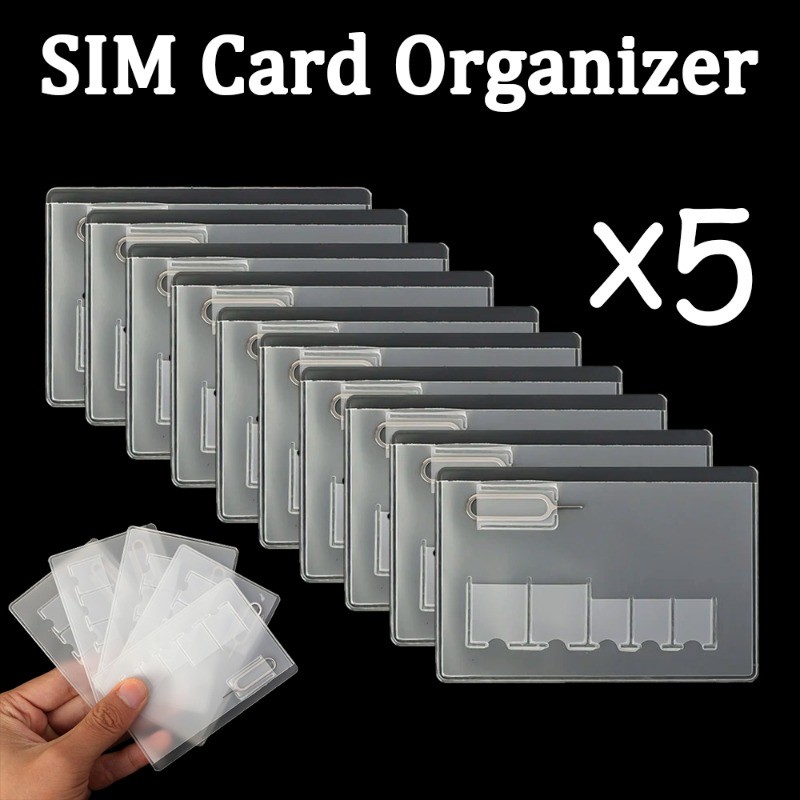 Portable All-in-One SIM Card Organizer - Slim Anti-lost Ejection Pin Storage Case - อุปกรณ์เสริมกันน้ําแบบหนาโปร่งใส