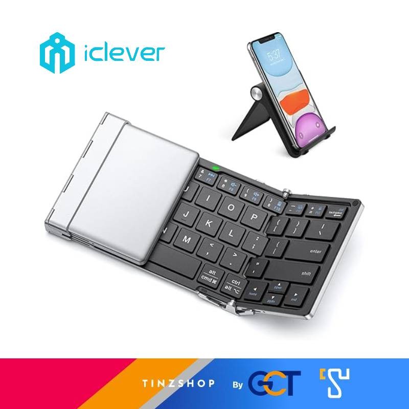 [Tinzshop] คีย์บอร์ดพับได้ iClever BK03 สุดยอดคู่หูสำหรับการทำงานและไลฟ์สไตล์ที่ไม่หยุดนิ่งของคุณ ปร