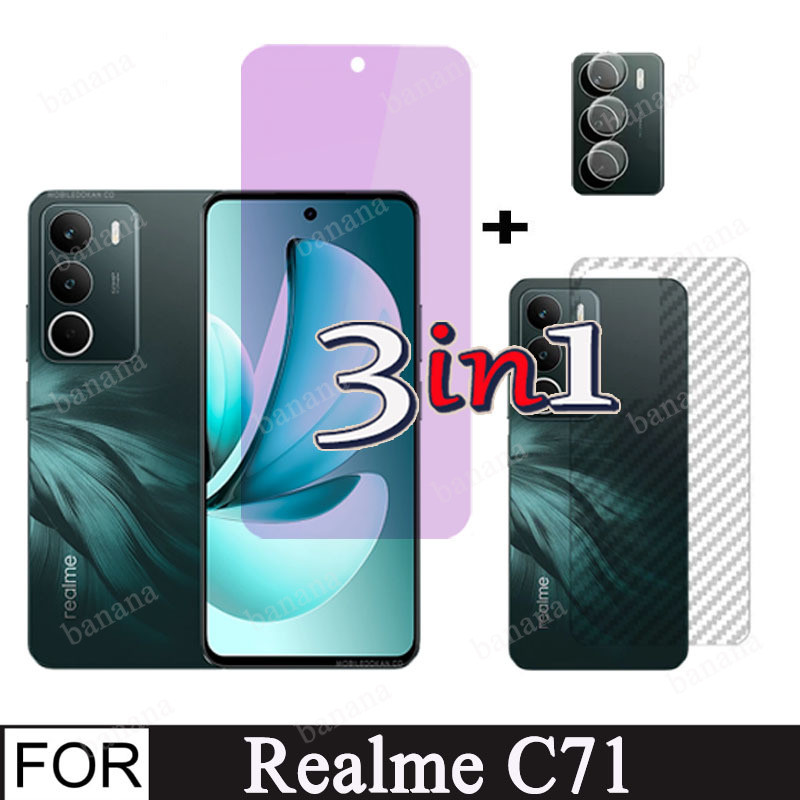 3 in 1 กระจกนิรภัยสําหรับ Realme C71 ป้องกันหน้าจอสําหรับ Realme C73 C75 C75X 4G 5G 2025 กระจกด้านหน