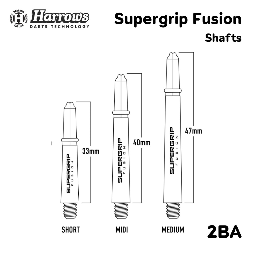 ก้านลูกดอกปาเป้า Harrows Supergrip Fusion Dart Shafts 3pcs/pack - รูปที่ 2