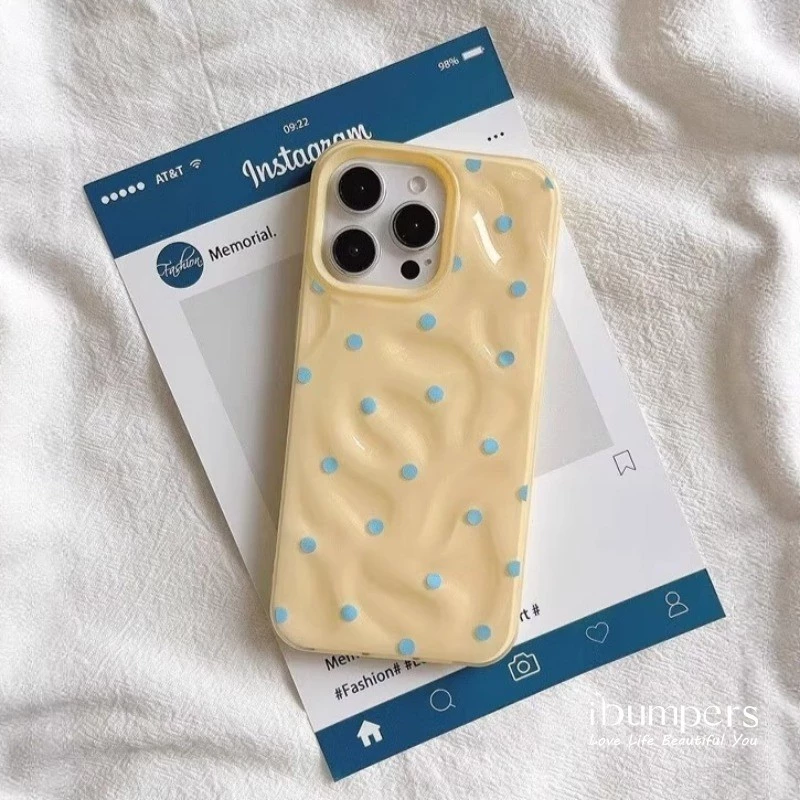 ibumpers เคสไอโฟน เกาหลี Simple Polka Dot Meteorite เคสโทรศัพท์สี Candy สําหรับ iPhone 11 12 13 14 15 16 Pro Max ปกหลังซิลิคอนกันกระแทก thumbnail 4