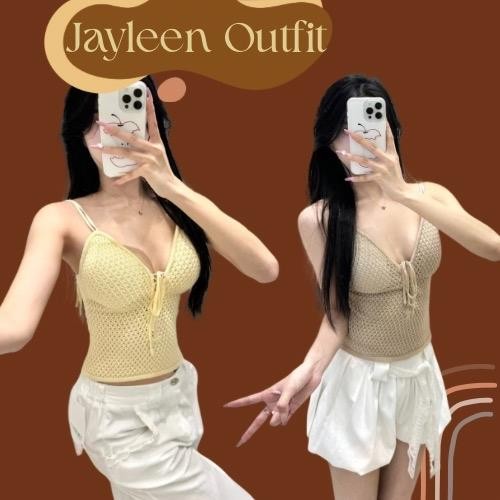 Jayleen Outfit : molly เสื้อสายเดี่ยวงานผ้าถักทั้งตัวเสริมฟองน้ำ 002