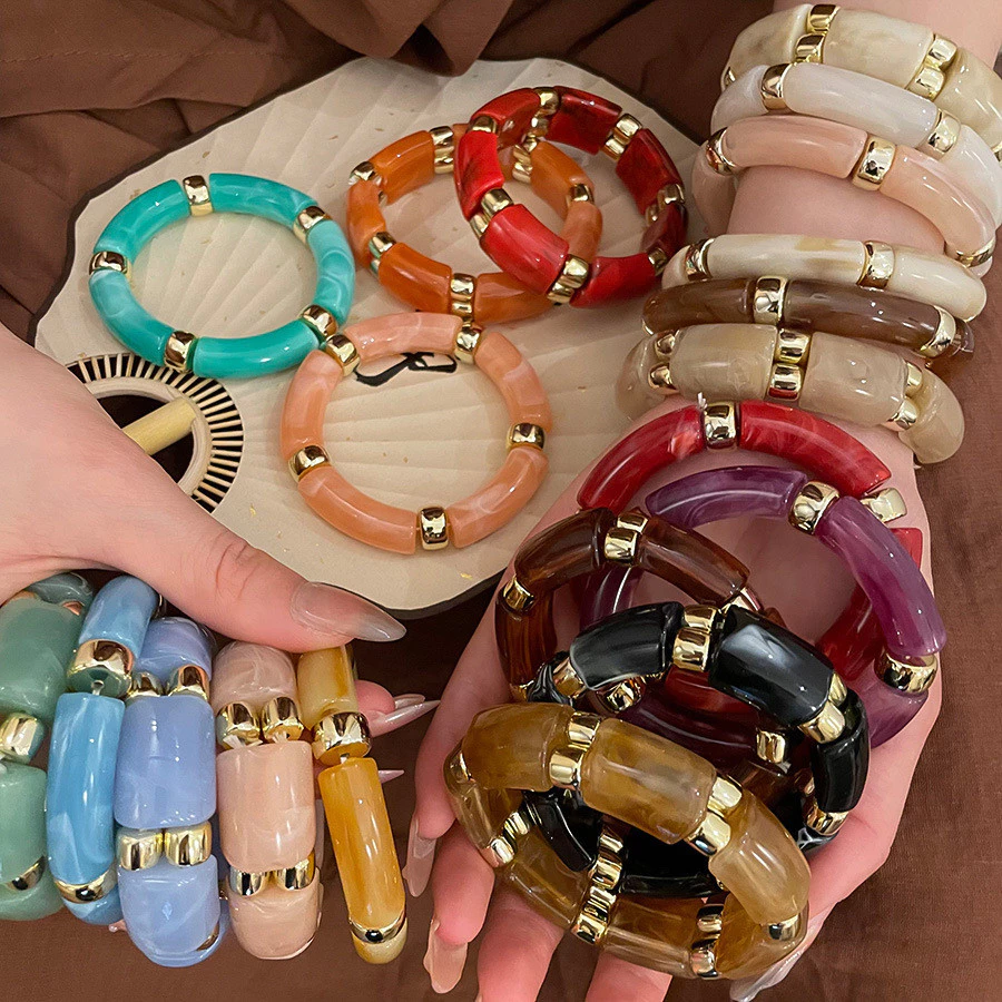 [Jewbeauty] สร้อยข้อมือทรงกลมสี่เหลี่ยม แฟชั่นย้อนยุค การออกแบบเฉพาะบุคคล เครื่องประดับทำมือ