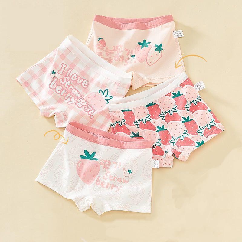 พร้อมส่ง กางเกงในของน้องเด็กผู้หญิง ลายการ์ตูนน่ารัก เนื้อผ้าคอตตอน ใส่นิ่มสบาย 1แพ็คมี 4ตัว