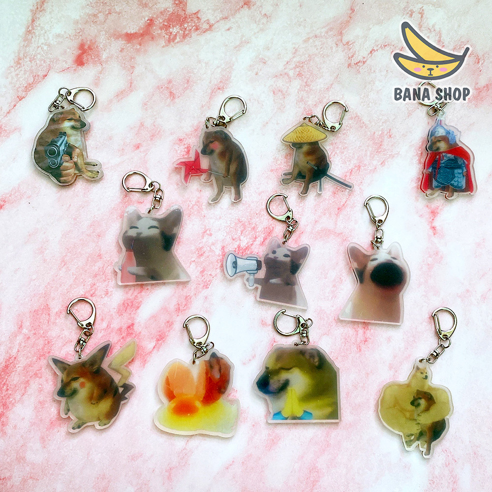 พวงกุญแจไมก้า meme cat dog shiba cheems doge