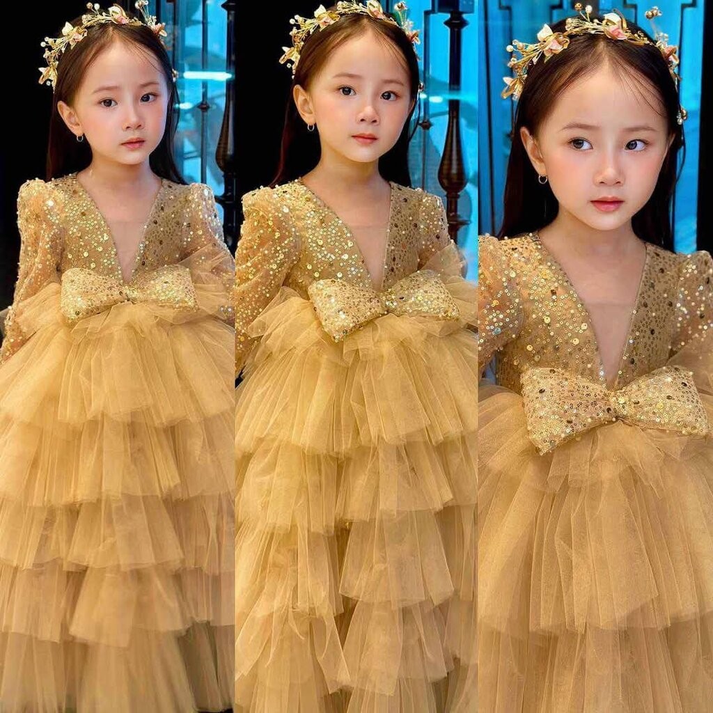🔥พร้อมส่ง ชุดเด็กผู้หญิงแฟชั่นเวียดนาม /D9.31 เดรสราตรีพรีเมี่ยม