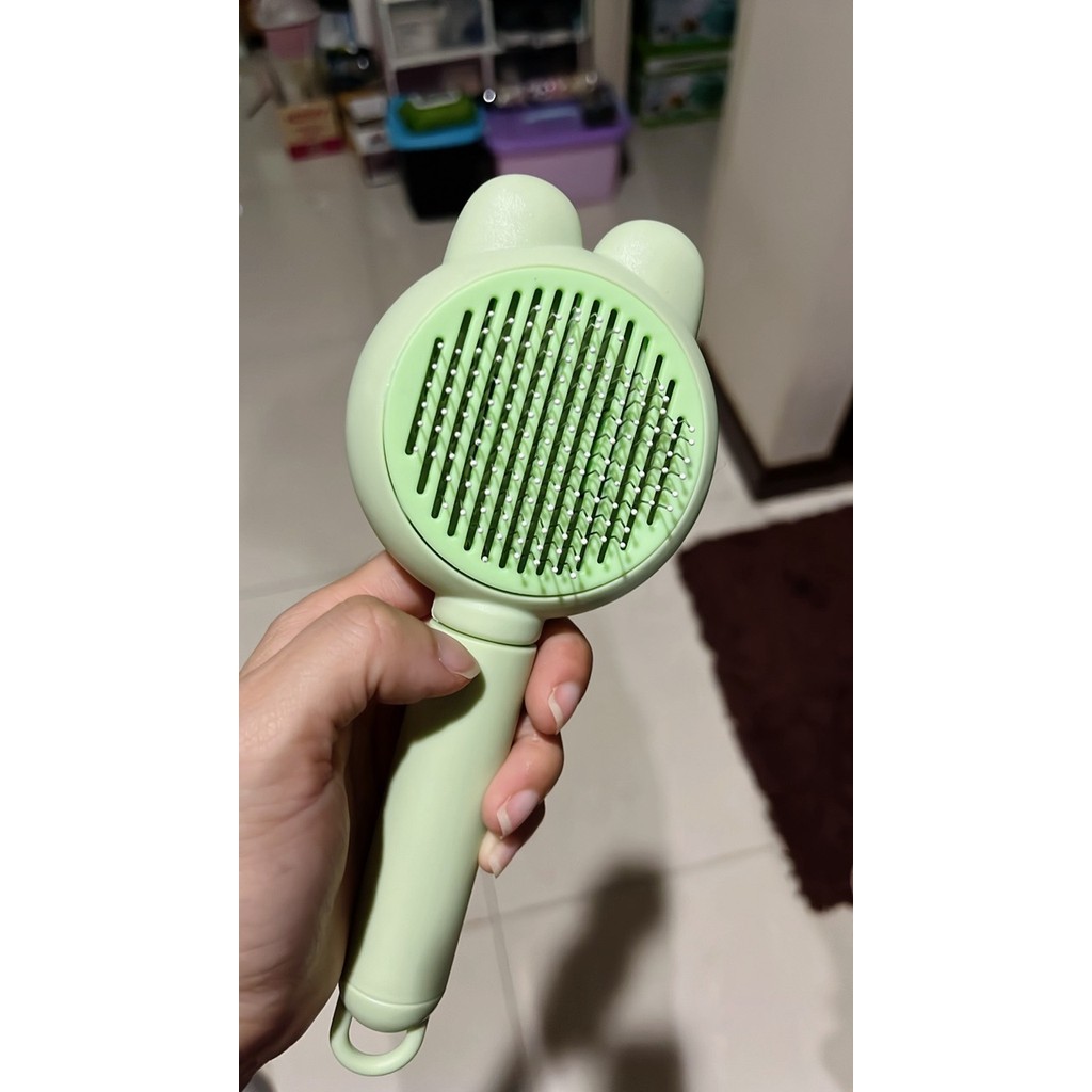 แปรงขนแมว แปรงขนแมวไอน้ำ หวีแมว หวีแปรงขนสัตว์ หวีกำจัดขน สำหรับสุนัขและแมว มีปุ่มดันขนออก CW23 - รูปที่ 2