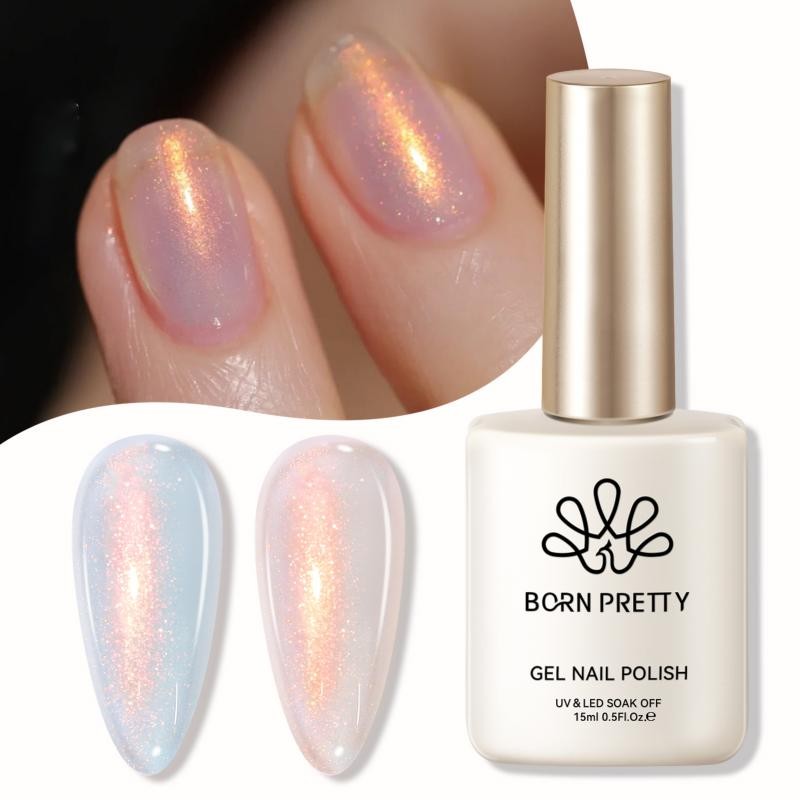 Born PRETTY 15ml Aurora Gel ยาทาเล็บเงา Glitter เล็บเจลกึ่งถาวร Soak Off UV LED เคลือบเงา