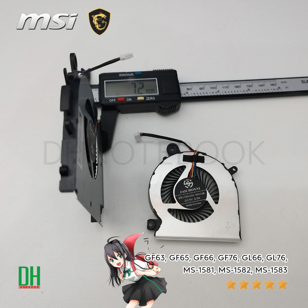 พัดลมระบายความร้อน โน๊ตบุ๊ค MSI GF66, GL66, MS-1581, Katana, Pulse พัดลมดัง ซ่อมด่วน เปลี่ยนพัดลม CPU+GPU