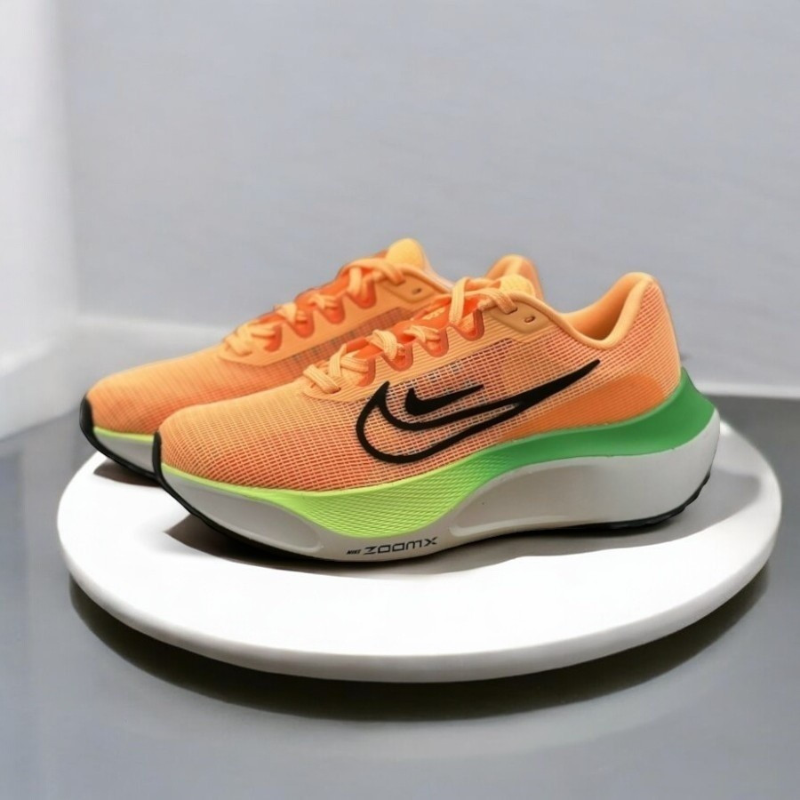 NIKE ZOOM FLY 5รองเท้าผ้าใบสีส้มสีเขียวสำหรับไม่มีถุงเท้าวิ่งออกกำลังกาย ff3k