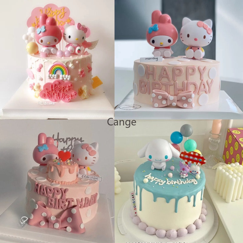 Hello Kitty Melody Cinnamorroll เค้กวันเกิดแฮปปี้ Topper ตกแต่ง