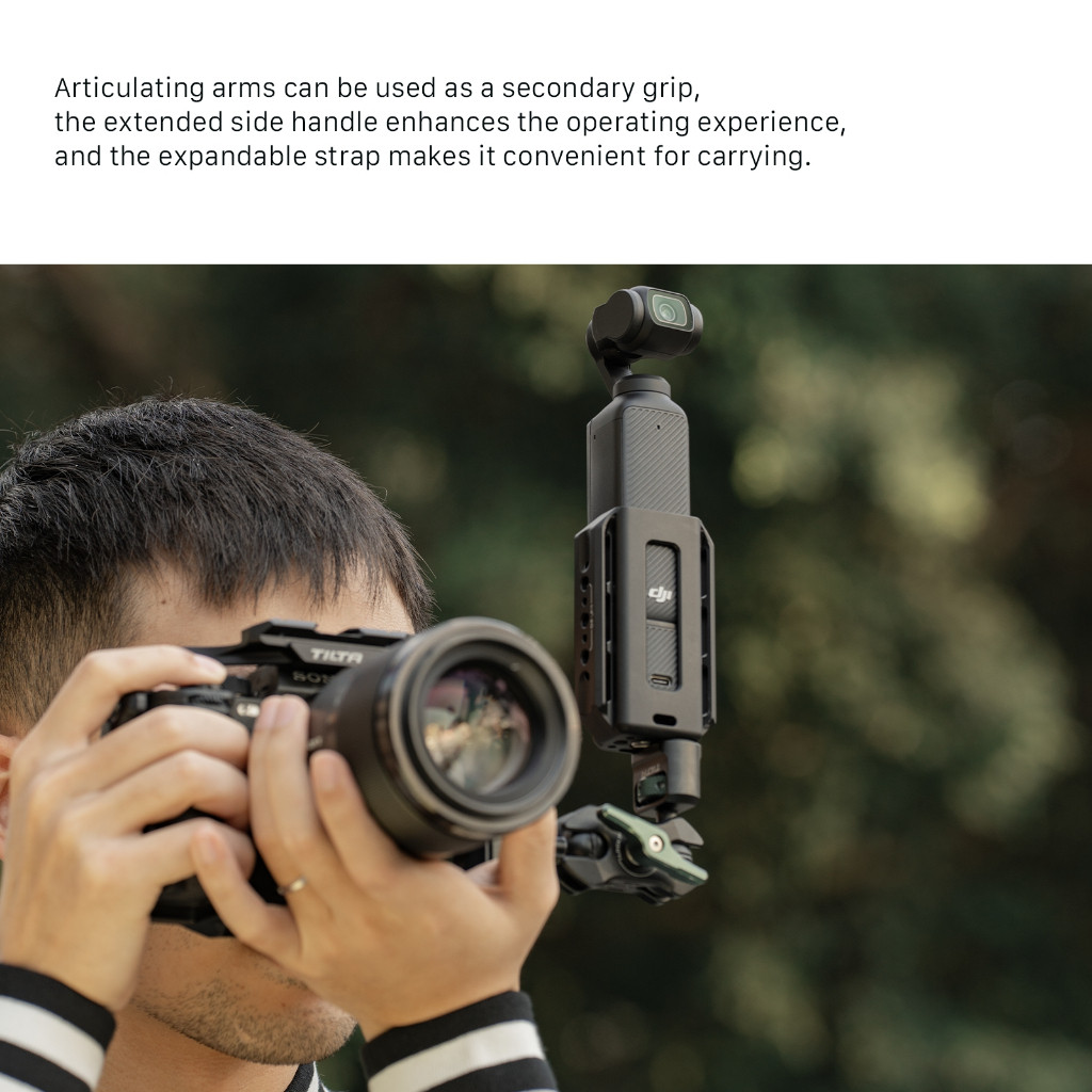 Tilta DJI Osmo Pocket 3 ขยายอะแดปเตอร์สากลอุปกรณ์เสริมฐานคงที่ Car Mount เหมาะสําหรับ DJI Pocket 3 Bracket TA-T65-AME-B