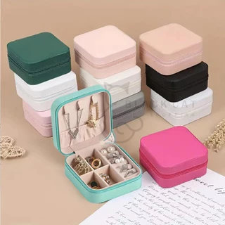 พร้อมส่ง🔥กล่องใส่เครื่องประดับ กล่องเก็บเครื่องประดับ กล่องใส่จิวเวลลี่ ใช้เก็บต่างหู แหวน สร้อยคอ หนังPU พกพาได้