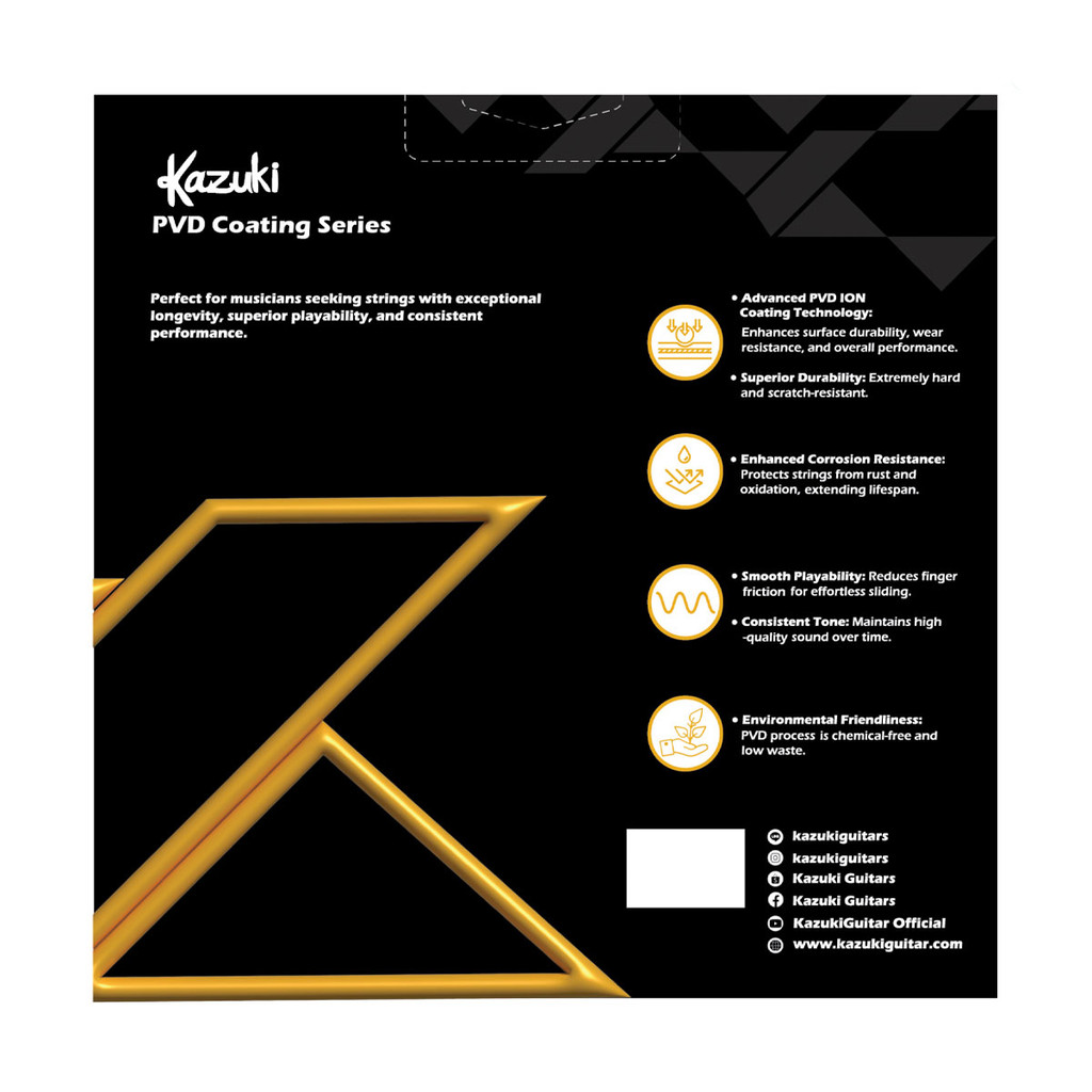 Kazuki PVD Coating Acoustic Guitar Strings สายกีตาร์ไฟฟ้า เบอร์ 10 / 11 / 12 วัสดุ Phosphor Bronze เคลือบกันสนิมด้วยกระบ - รูปที่ 4