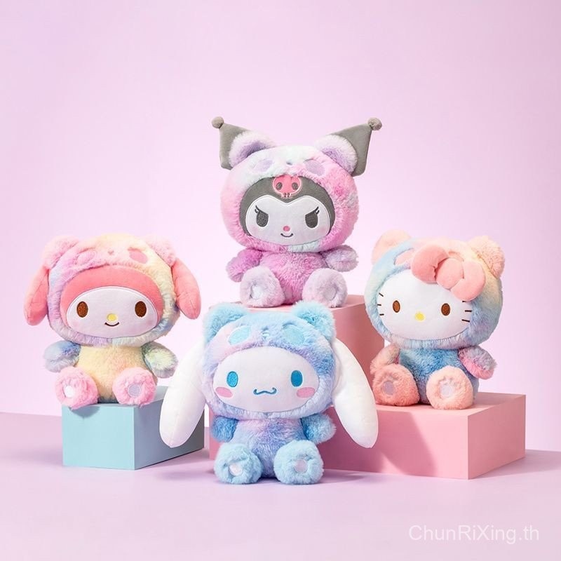 Miniso ผลิตภัณฑ์ยอดเยี่ยม Sanrio Symphony ชุดหมีแพนด้าข้ามเพศตุ๊กตาหมอนตุ๊กตาหัวใจสาว