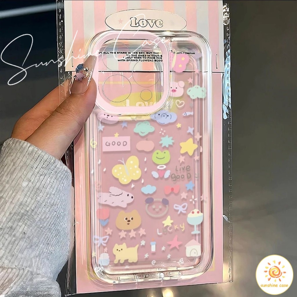 🔥GOOD🔥เชอร์รี่สีชมพู น่ารัก เคสนิ่มเต็มกล้อง 14 15 12 Pro Max 7Plus 13 11 16 Pro Max For Iphone 7 14 15 8 XR X XS Max - รูปที่ 2