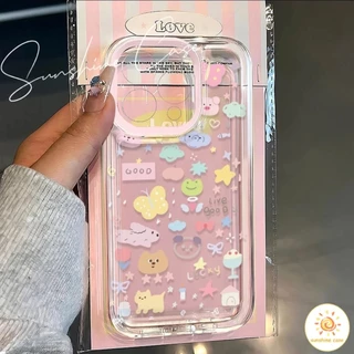 🔥GOOD🔥เชอร์รี่สีชมพู น่ารัก เคสนิ่มเต็มกล้อง 14 15 12 Pro Max 7Plus 13 11 16 Pro Max For Iphone 7 14 15 8 XR X XS Max