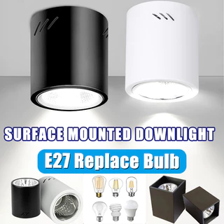 3 สี LED ดาวน์ไลท์ Pin light พื้นผิวติดตั้งโคมไฟเพดาน spot light E27 เปลี่ยนหลอดไฟรอบห้องนอนห้องนั่งเล่น home light