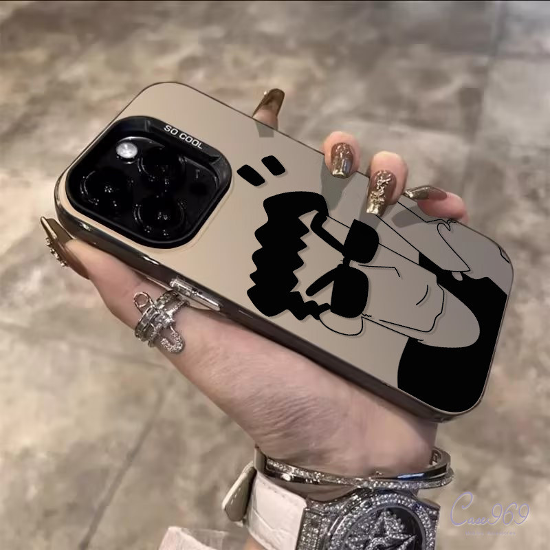 หล่อเจ๋ง การ์ตูนชายและหญิง คู่รัก เคสไอโฟน IPhone 13 11 15 12 16 14 Pro Max 7 16 8 15 Plus 7Plus X XR XS Max SE 2020 เคส - รูปที่ 3