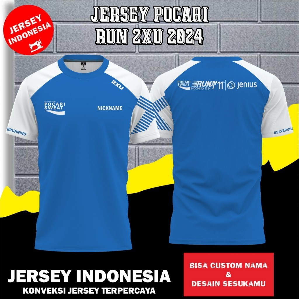 POCARI VIRTUAL 2XU 2024 RUNNING Jersey - สามารถขอชื่อและการออกแบบได้ เสื้อกีฬาพิมพ์เต็ม DRYFIT JARA