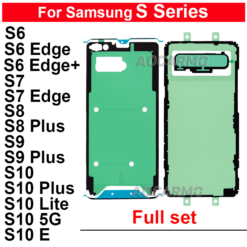 FullSet กาวสําหรับ Samsung Galaxy S6 S7 Edge + S8 S9 Plus S10+ Lite 5G S10E S10PLUS จอแสดงผล LCD ฝาหลังแบตเตอรี่สติกเกอร์กาว