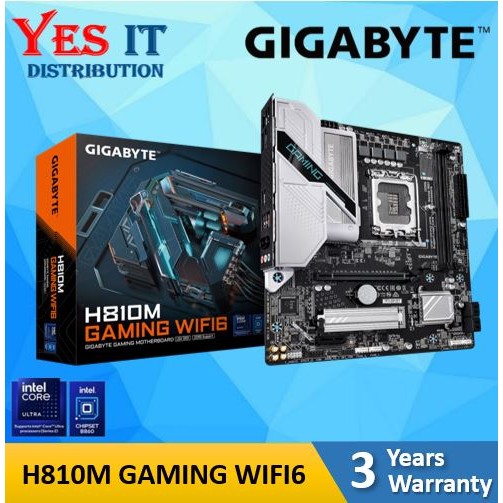 GIGABYTE H810M GAMING WIFI6 MOTHERBOARD+ (LGA 1851 INTEL CORE ULTRA 5 225/225F/235/245K/245KF / ULTR
