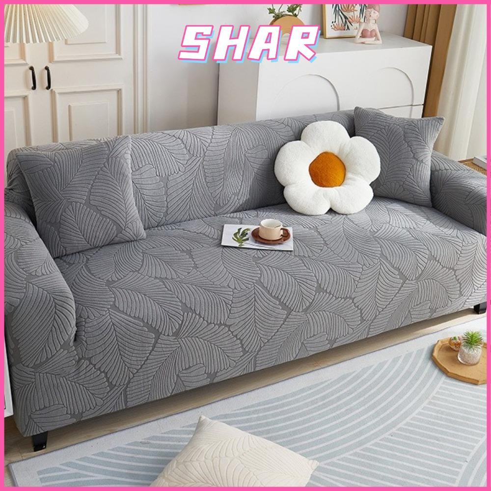 SHAR ผ้าคลุมโซฟาแบบยืดหยุ่น, รูปแบบใบไม้ขนาดใหญ่ 2/3/4 ที่นั่ง Armchair Protector, ปรับได้พร้อมปลอกหมอน Thicken โซฟาที่นั่งตกแต่งบ้าน
