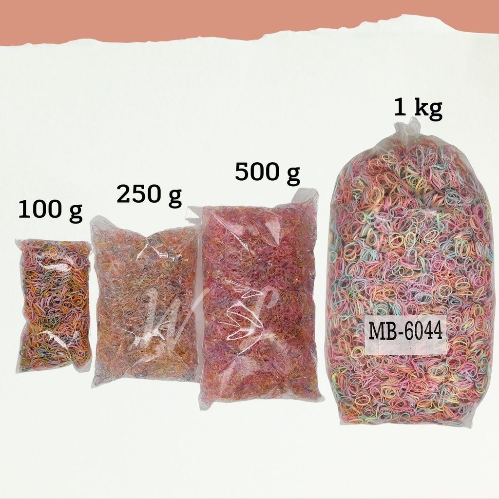 หนังยางเส้นจิ๋ว หนังยางรัดผมหนา หนังยางรัดผมถูกๆ ยางรัดผมขนาดจิ๋ว ยางผูกผม หนังยางไม่กินผม - รูปที่ 7