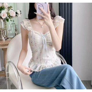 Bluehouse (KHUSUS SLIM) Tanktop Cantik Little Baby  Motif Bunga Bunga Cantik Atasan Tanktop Renda Cute
