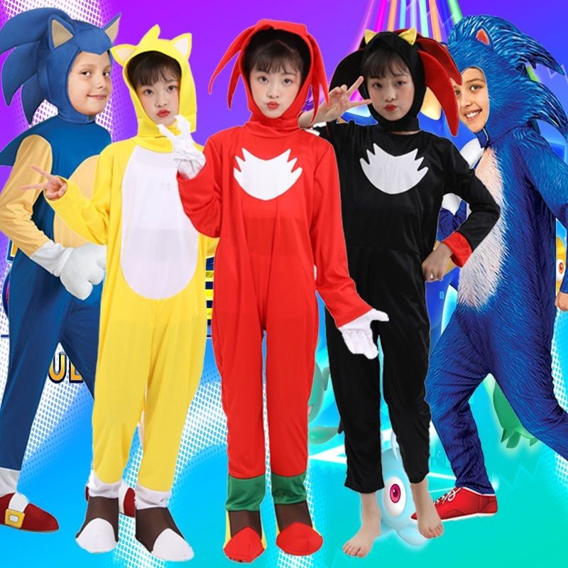 เครื่องแต่งกาย Halloween คอสเพลย์ Supersonic Boy Hedgehog Sonic สำหรับเด็ก ddh20250630